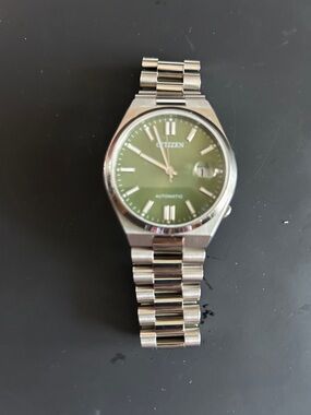 Citizen Silver Bracelet Watch with Green Dial